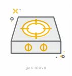 Thin Line Icons, Gas Stove Stock Photo