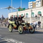 Car Approaching The Finish Line Of The London To Brighton Vetera Stock Photo