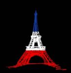 Illustration-eiffel Tower With France Flag Stock Photo