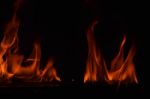 Beautiful Fire Flames On Black Background Stock Photo