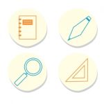 Sketchy Study Icons Stock Photo