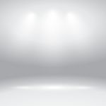 Empty White Gallery Wall With Lights Effect For Images And Adver Stock Photo