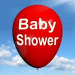 Baby Shower Balloon Shows Cheerful Festivities And Parties Stock Photo