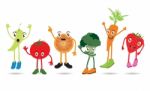 Cartoon Fruits Set Of Funny Cartoon Fruits Stock Photo