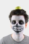 Don't Eat Just Apples (skeleton Guy Concept) Stock Photo