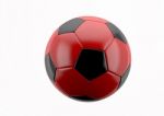 Red Leather Soccer Ball Stock Photo