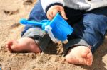 Baby On The Beach Stock Photo