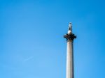 View Of Nelson's Statue And Column In Trafalgar Square Stock Photo