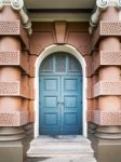 Blue Entrance Door Stock Photo