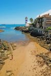 Lighthouse In Cascais Stock Photo