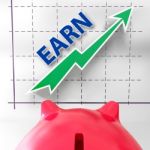 Earn Graph Means Rising Income Gain And Profits Stock Photo