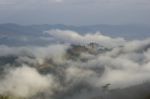 Fog Over The Mountain Stock Photo