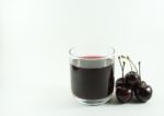 Cherry Juice And Cherries Stock Photo