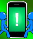 Exclamation Mark On Phone Displays Attention Warning Stock Photo