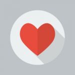 Heart Flat Icon Stock Photo