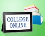 College Online Indicates Web Site And Books Stock Photo