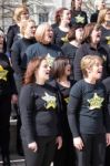 Cardiff Uk March 2014 - The Rock Choir Supporting Sport Relief D Stock Photo