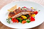 Salmon With Vegetables Stock Photo