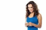 Beautiful Woman Using A Mobile Phone Stock Photo