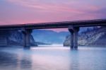 Bridge Over Lake Stock Photo