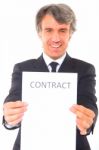 Businessman With Contract Paper Stock Photo