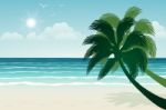 Paradise Beach. Illustration  Stock Photo