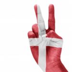 Denmark Flag On Hand Stock Photo