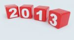 2013 In Red Cube Stock Photo