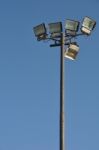 Stadium Lights Pole Stock Photo