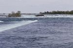 Beautiful Background With The River Right Before The Amazing Niagara Falls Stock Photo