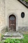 Old Wooden Door In Rothenburg Stock Photo