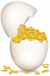 Dollar Coins In Egg Stock Photo