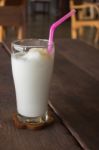 Caramel Milk Frappe In The Coffee Shop Stock Photo