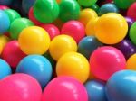 Dry Children's Pool With Colorful Balls Stock Photo