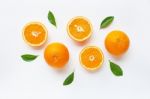 Fresh Orange Citrus Fruit Isolated On White Background Stock Photo