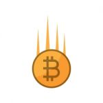 Cryptocurrency Bitcoin Flat Design Icon  Illustration Stock Photo