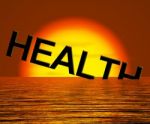 Health Word Sinking In Sea Stock Photo