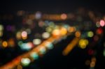 Abstract Bokeh Of City  Traffic Light Stock Photo