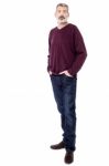 Casual Dressed Man Isolated Over White Stock Photo