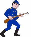 Union Army Soldier Bayonet Rifle Cartoon Stock Photo