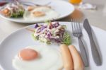 Breakfast Meal On Table Stock Photo