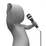 Entertainer Singing Shows Music Or Concert Performance Stock Photo