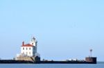 Fairport Harbor Lighthouse On Lake Erie Stock Photo