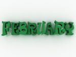 February Sign With Colour. 3d Paper Illustration Stock Photo