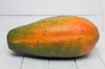 Fresh Tropical Papaya Fruit Isolated On A White Background Stock Photo