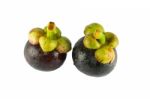 Mangosteen On White Background Stock Photo