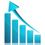 Business Graph Growth Blue Arrow Stock Photo