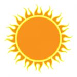 Sun On White Background.  Illustration Stock Photo