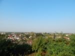 Mountain Panorama, Landscape And Buildings   Stock Photo