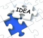 Idea Puzzle Showing Creative Innovations Stock Photo